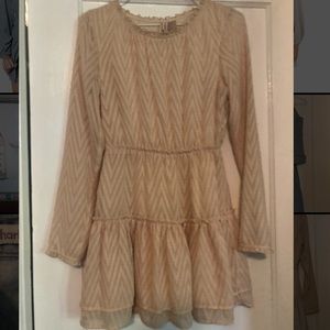 H&M beige ruffle dress